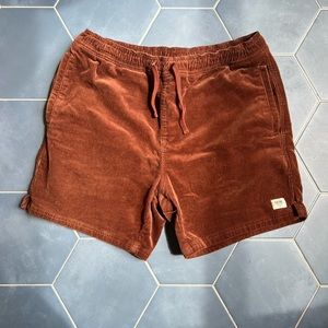 Katin Brown Corduroy Elastic Waist Shorts 30-32